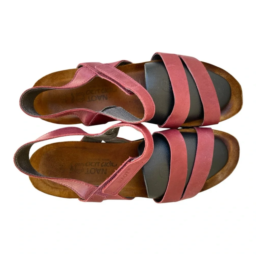 Naot Women’s Kayla Red Leather Strappy Sandels Sz 10.5 - Picture 6 of 10